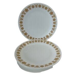 Vintage Corelle Butterfly Gold Dinner Plates, set of 4